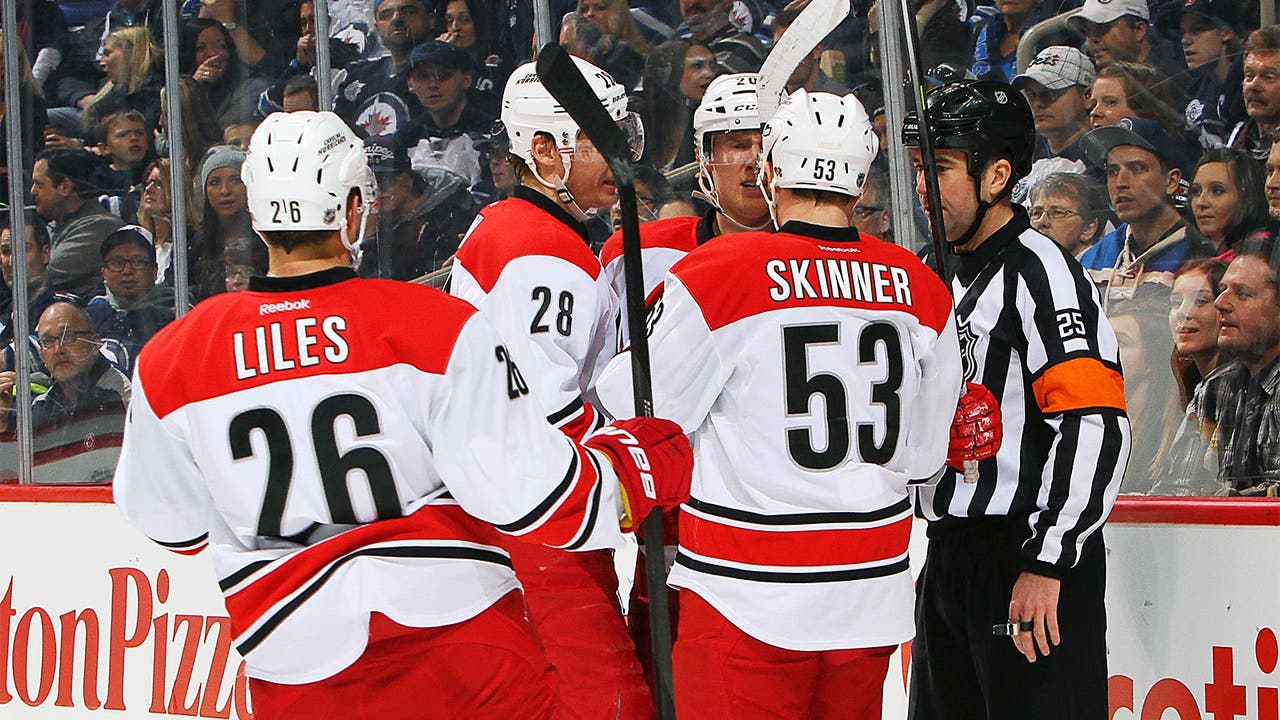 Hurricanes' three-goal burst in second too much for Jets